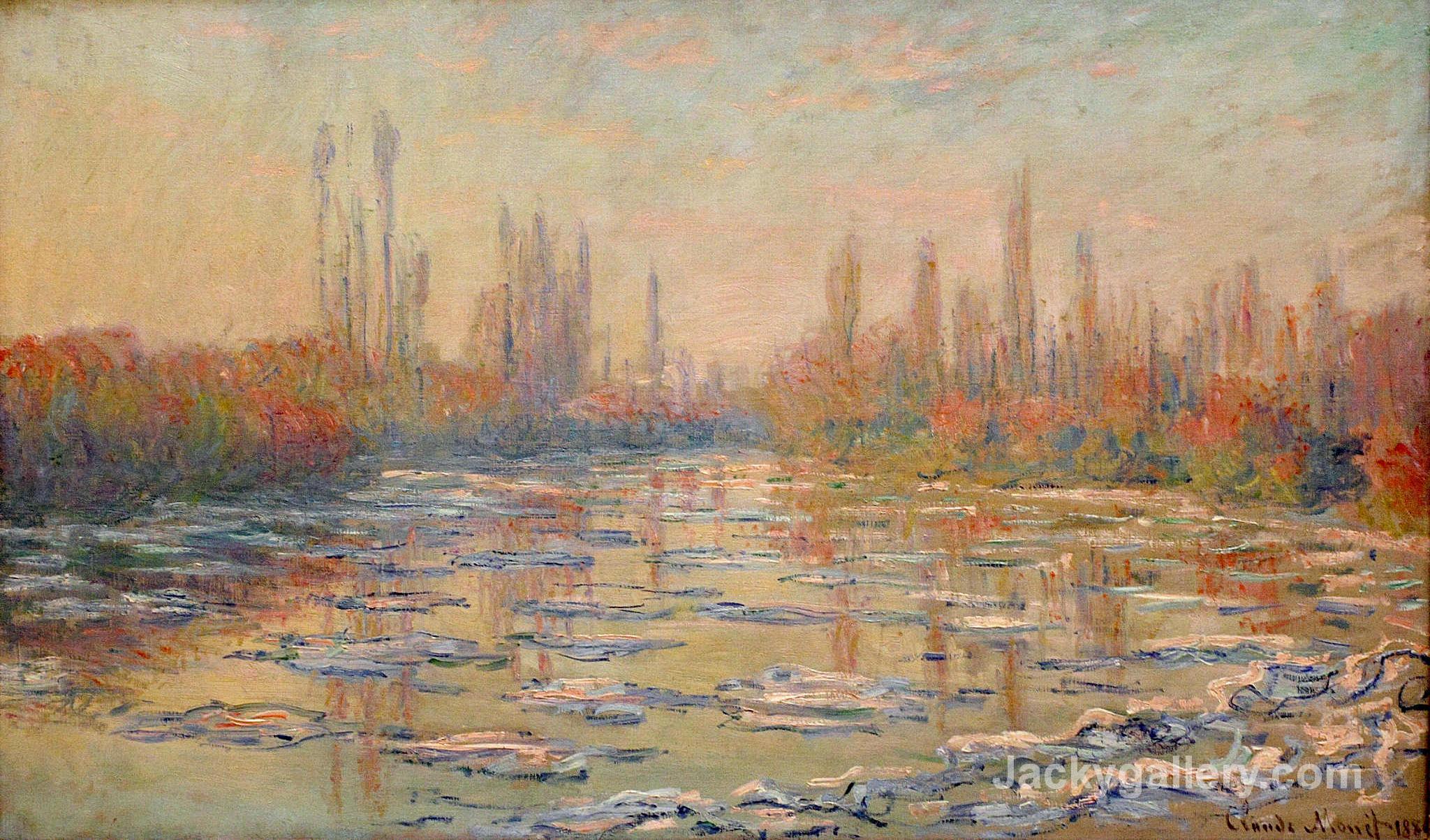 Floating Ice on the Seine 02 by Claude Monet paintings reproduction